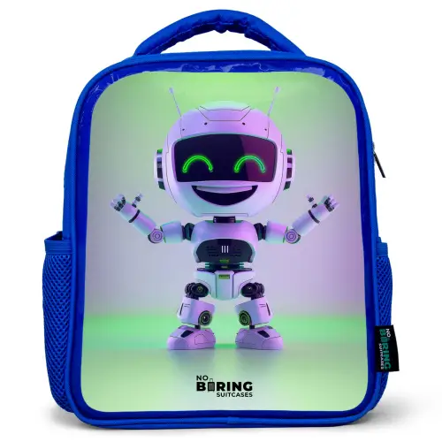 Robot met paars en groen licht Kinderrugzak - Blauw middel -3d
