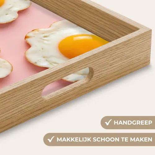 Eieren - Bloem - Roze Dienblad Rechthoek middel -USP_HandgreepNL