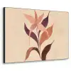 Minimalistisch - Bloem - Bladeren - Beige Textielframe zwart klein -3d