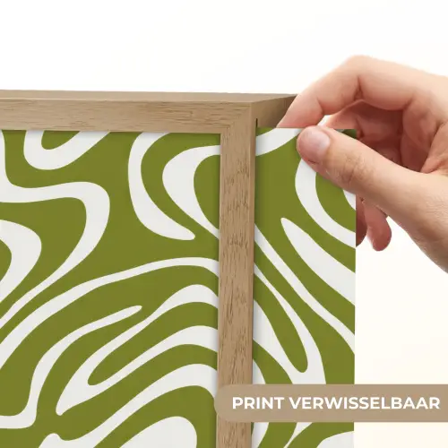 Lijnpatroon - Groen - Organisch Light Box met batterij (Wandlamp) middel 907 -USP_websiteprintNL