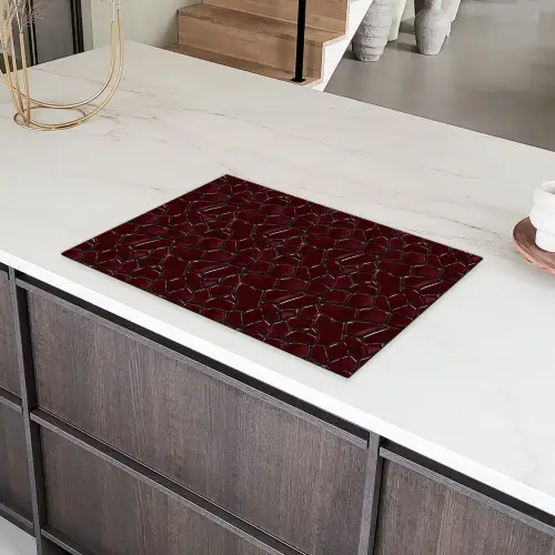 Mozaïek - Tegel - Bordeauxrood Inductie beschermer vinyl 3mm klein 276 -sfeer8