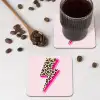 Stippen - Roze - Bliksem onderzetter kurk middel -sfeer2