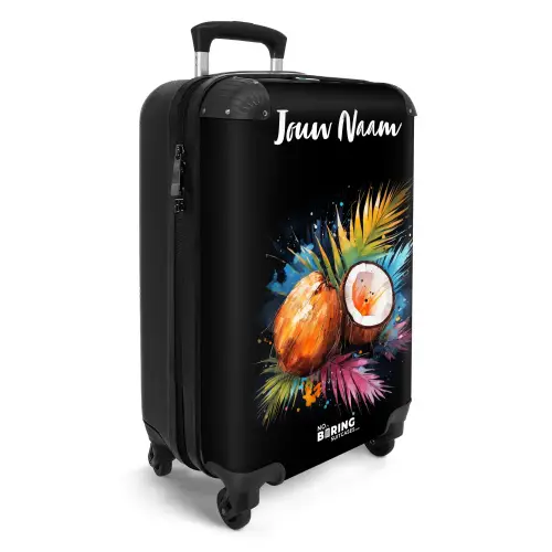Street Art van Kokosnoten en Kleurrijke Bladeren NBS - Handbagage koffer - Kinderen Unisex middel -productfoto_3d