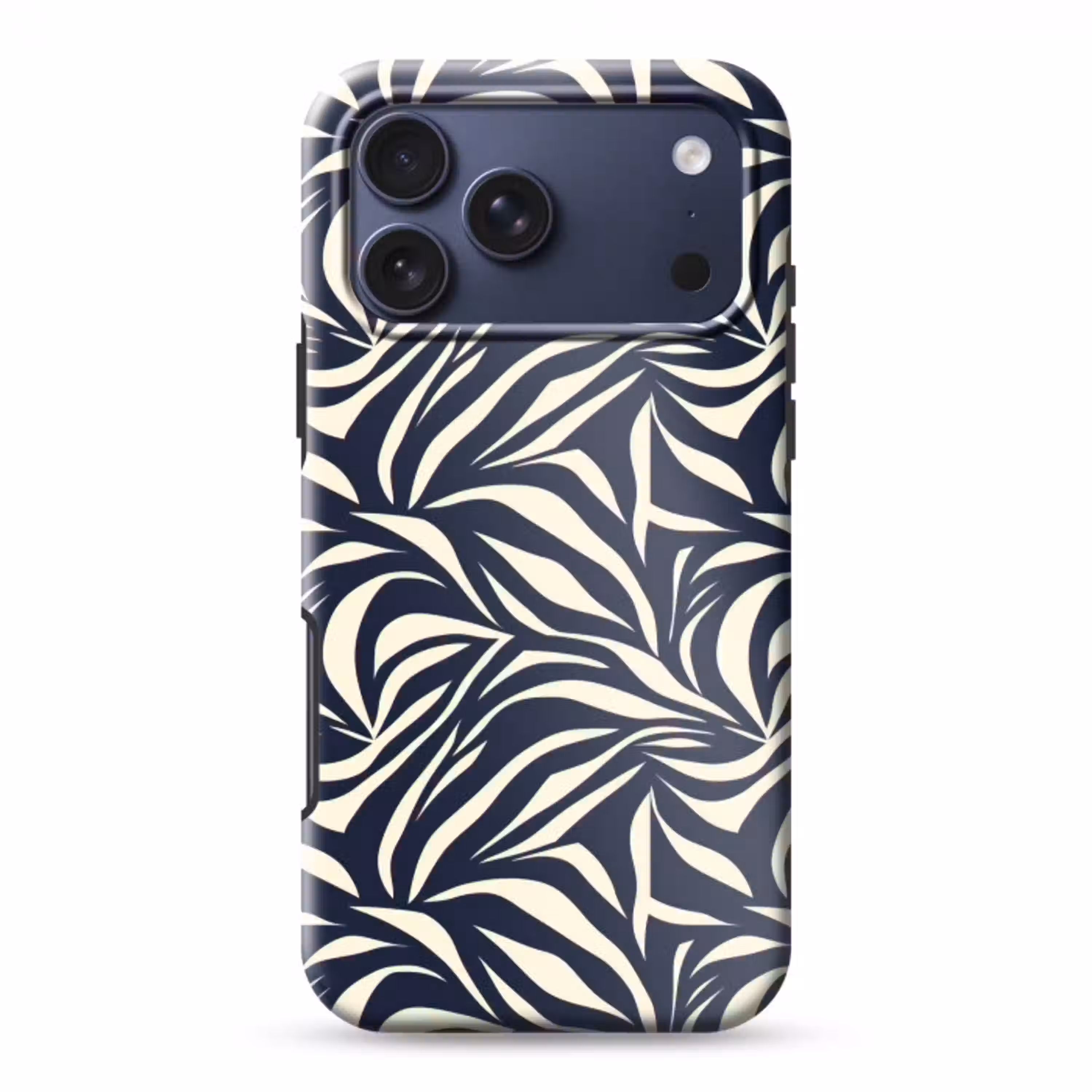 Bladvormen - Blauw - Patroon - Wit Toughcase MagSafe Apple iPhone 17 Pro Max klein 1019 -3d