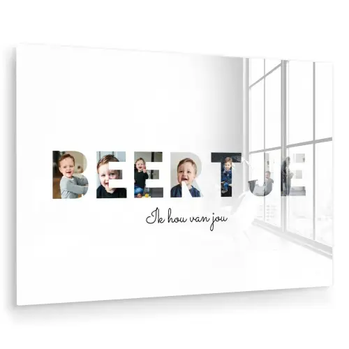 Beertje - Lettercollage plexiglas 5mm klein -zzzproduct_nieuw