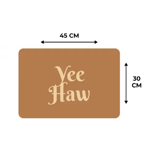 Yee haw - Bruin - Minimalistisch Placemat vinyl groot -specs