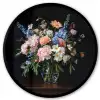 Pastel - Bloemen - Glazen - Vaas Fotolijst rond zonder passe partout klein -3d