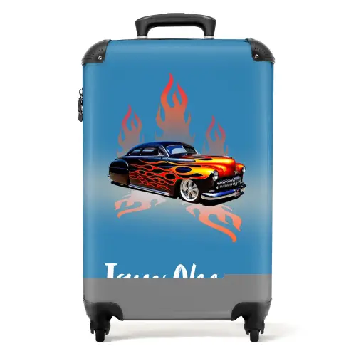 Hotrod flames NBS - Handbagage koffer - Kinderen Unisex middel -productfoto_recht