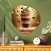Dessert - Chocolade - Zoet - Eten Wandcirkel Organisch Aluminium middel -sfeer2