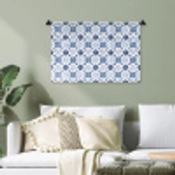 Patroon - Tegel - Blauw Wandkleed katoen klein 269 -sfeer7