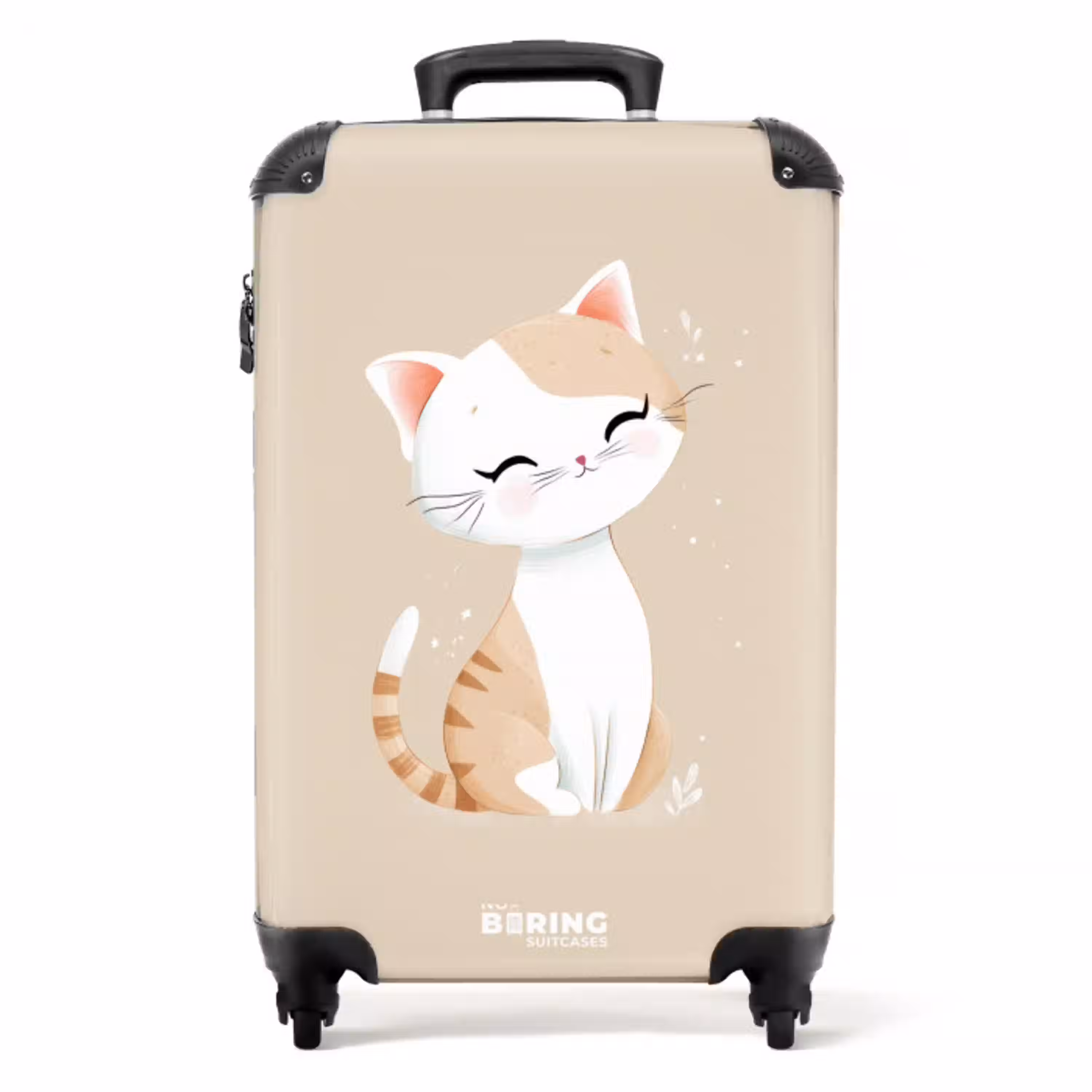 Kitten in de kleuren beige en wit NBS - Handbagage koffer - Volwassenen Unisex middel -productfoto_recht