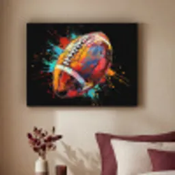 Graffiti - Sport - Rugby - American Football Textielframe zwart klein -sfeer1