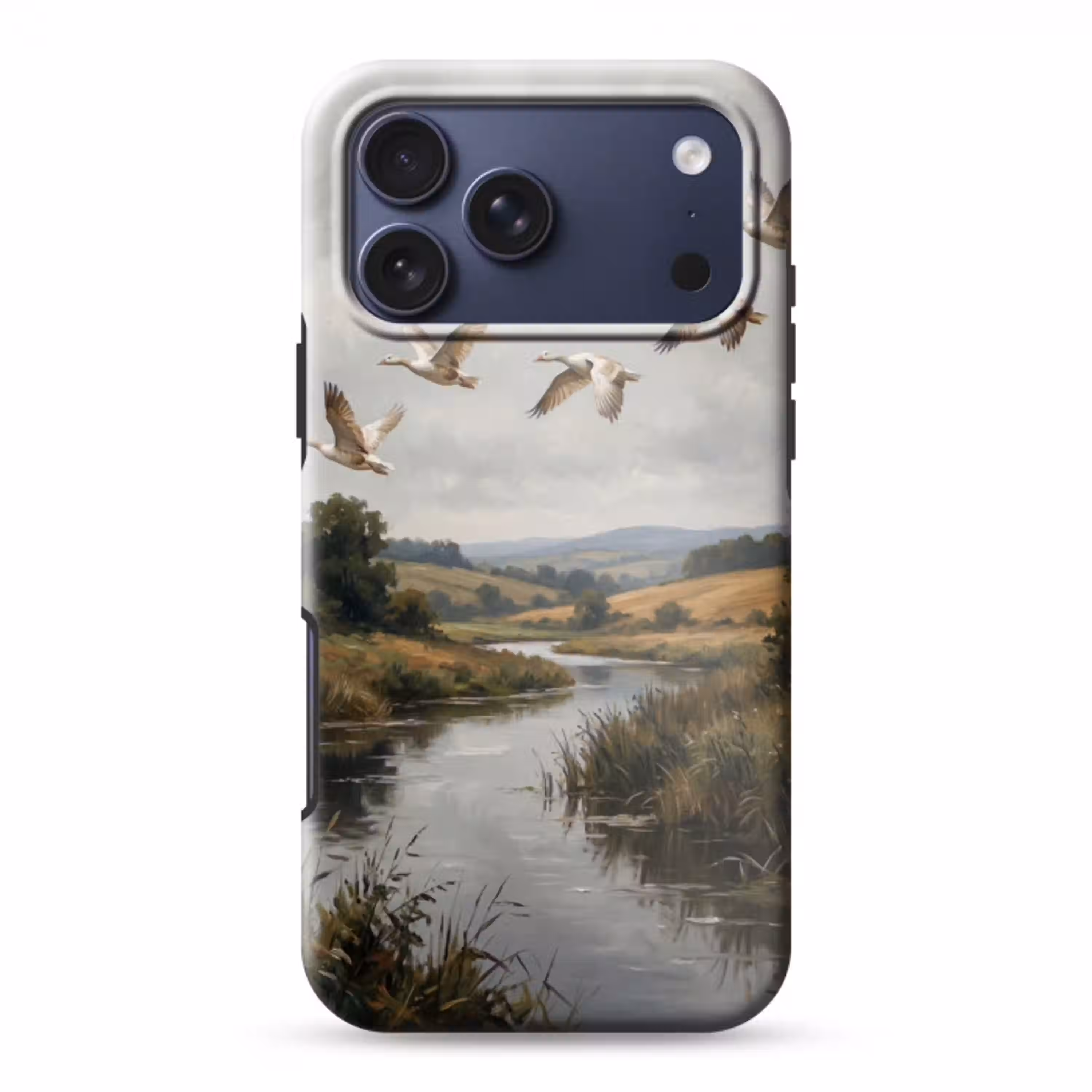 Eenden - Rivier - Landschap - Vlucht - Nostalgisch Toughcase MagSafe Apple iPhone 17 Pro Max klein -3d