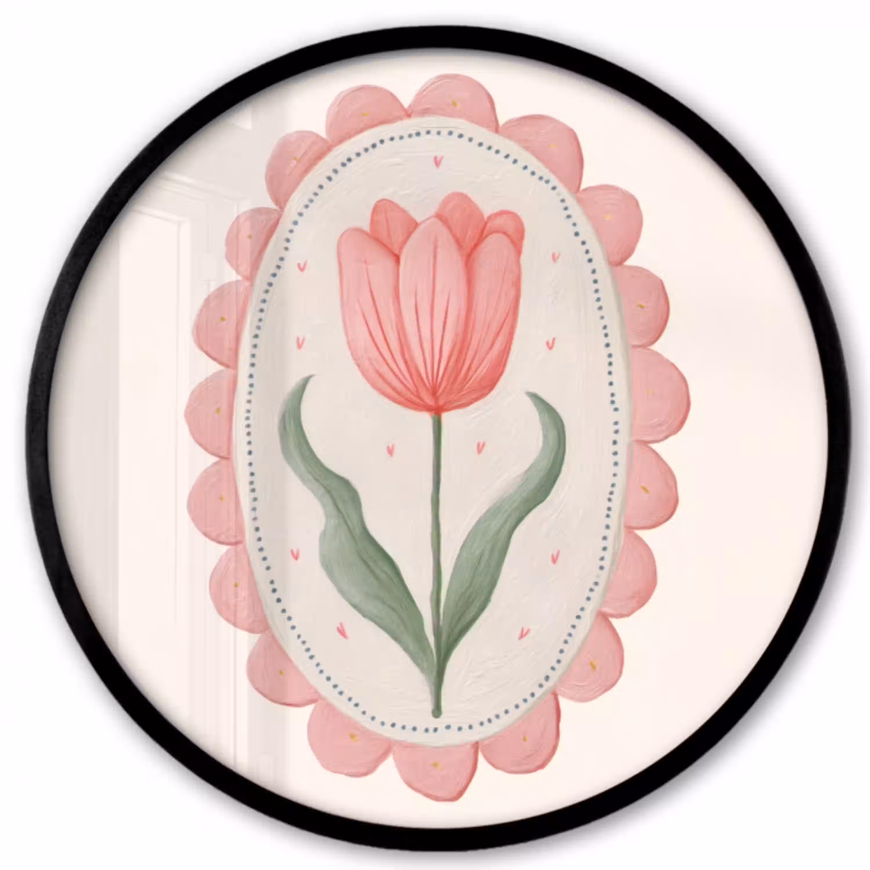 Tulp - Lijst - Ovaal - Illustratie Fotolijst rond zonder passe partout klein -3d