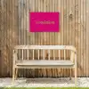 Toedeloe - Groen - Roze Tuinposter op houten frame 2 cm dik klein -sfeer4