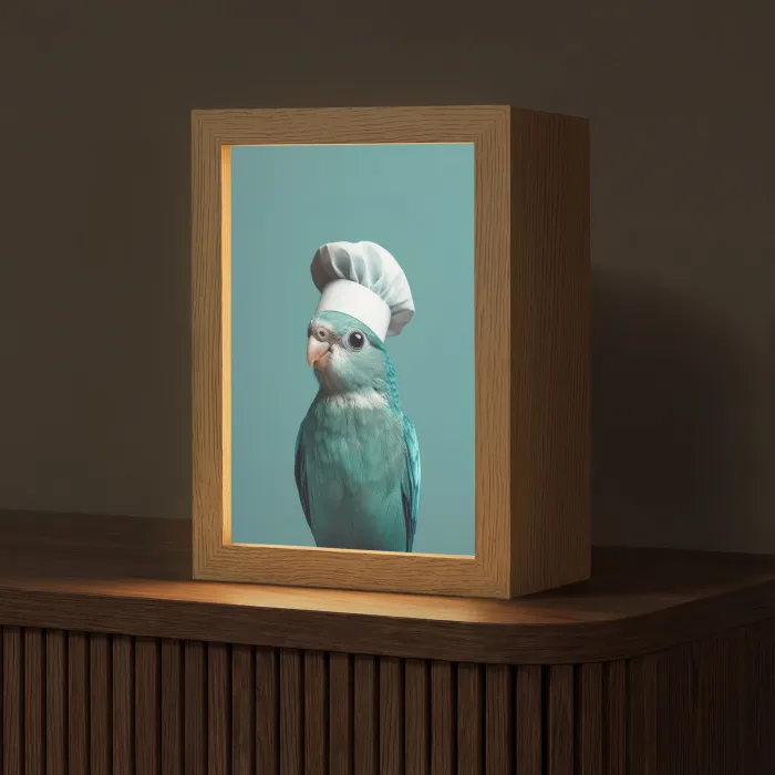 Parkiet - Vogel - Koksmuts - Cute Light Box met kabel (Tafellamp) klein -z3d_website