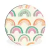 Regenboog - Pastel - Patroon Wandcirkel aluminium klein -3d