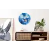 Blauw - Orchidee - Elegeant Wandcirkel aluminium klein -kantoor