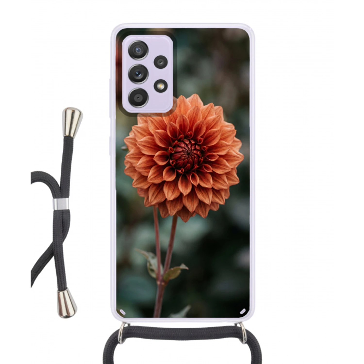 Dahlia - Bloem - Natuur - Sfeervol Hoesje Samsung Galaxy A52 5G met koord klein -3d