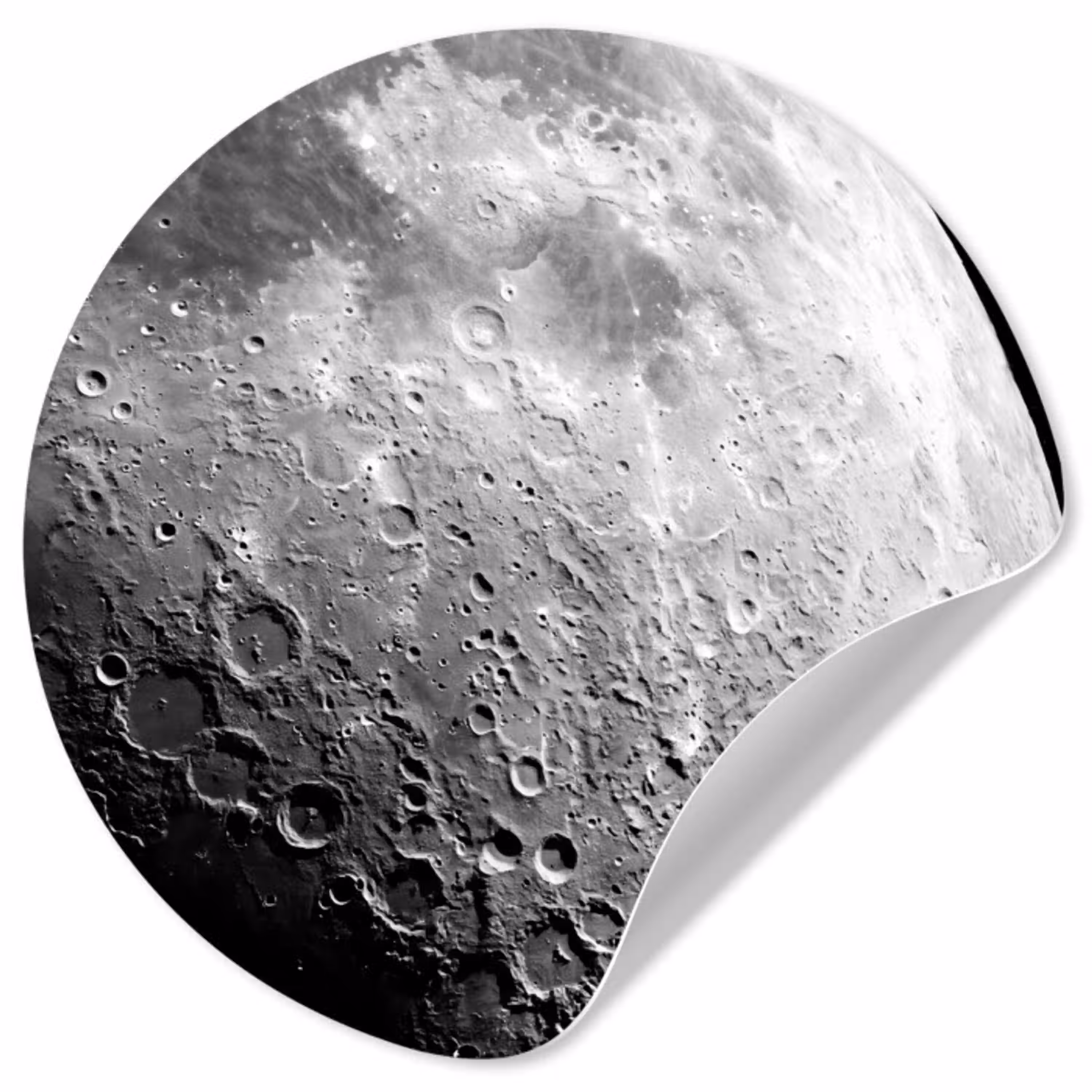 Maan - Kraters - Ruimte Wandcirkel behangsticker klein -3d