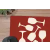Wijnglazen - Silhouetten - Wit muismat rubber klein -closeup