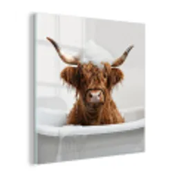 Schotse Hooglander - Bad - Koe - Dieren - Schuim plexiglas 5mm klein -z3d