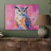 Uil - Roze - Blauw - Verf - Abstract PET vilt klein -sfeer2