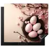 Roze - Bloesems - Eieren Inductie beschermer vinyl 3mm middel -3d
