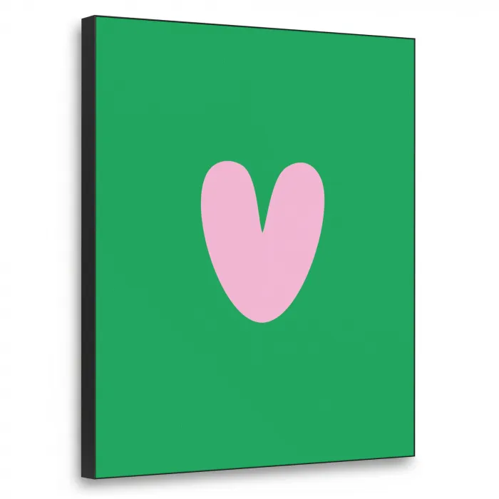 Groen - Hart - Minimalistisch - Valentijn Textielframe zwart klein -3d