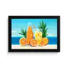 Sinaasappels - Ijsblokjes -  Zee - Illustratie fotolijst zwart zonder passe partout klein -3d