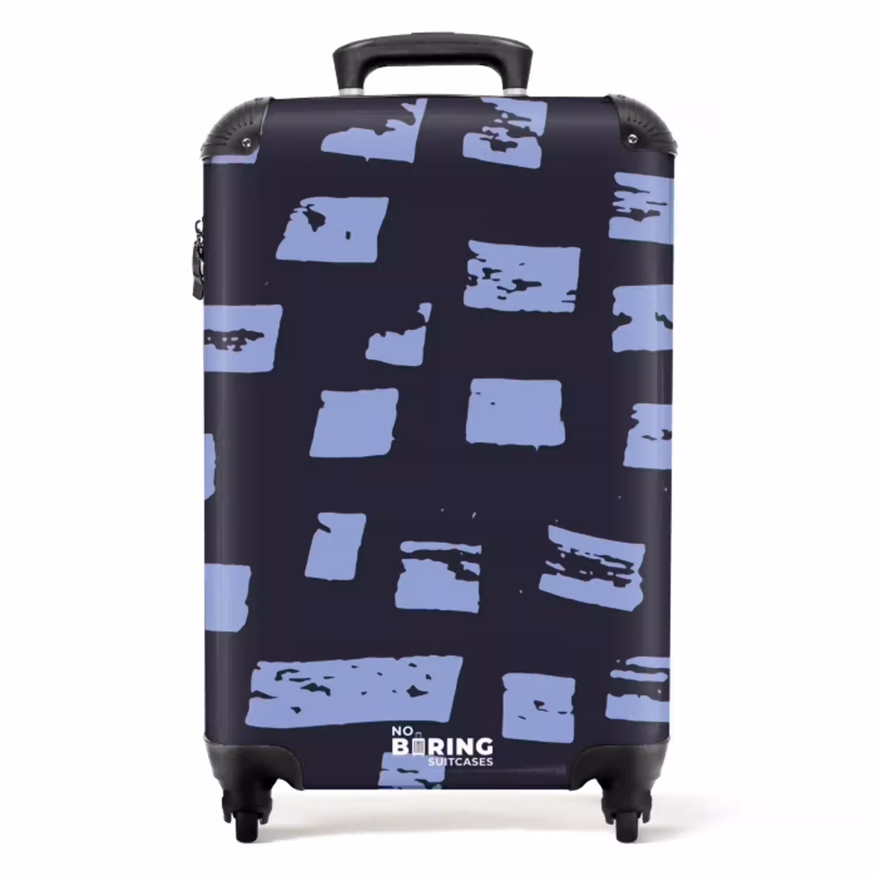 Blauwe blokken op donkerblauwe achtergrond NBS - Handbagage koffer - Kinderen Unisex middel -productfoto_recht