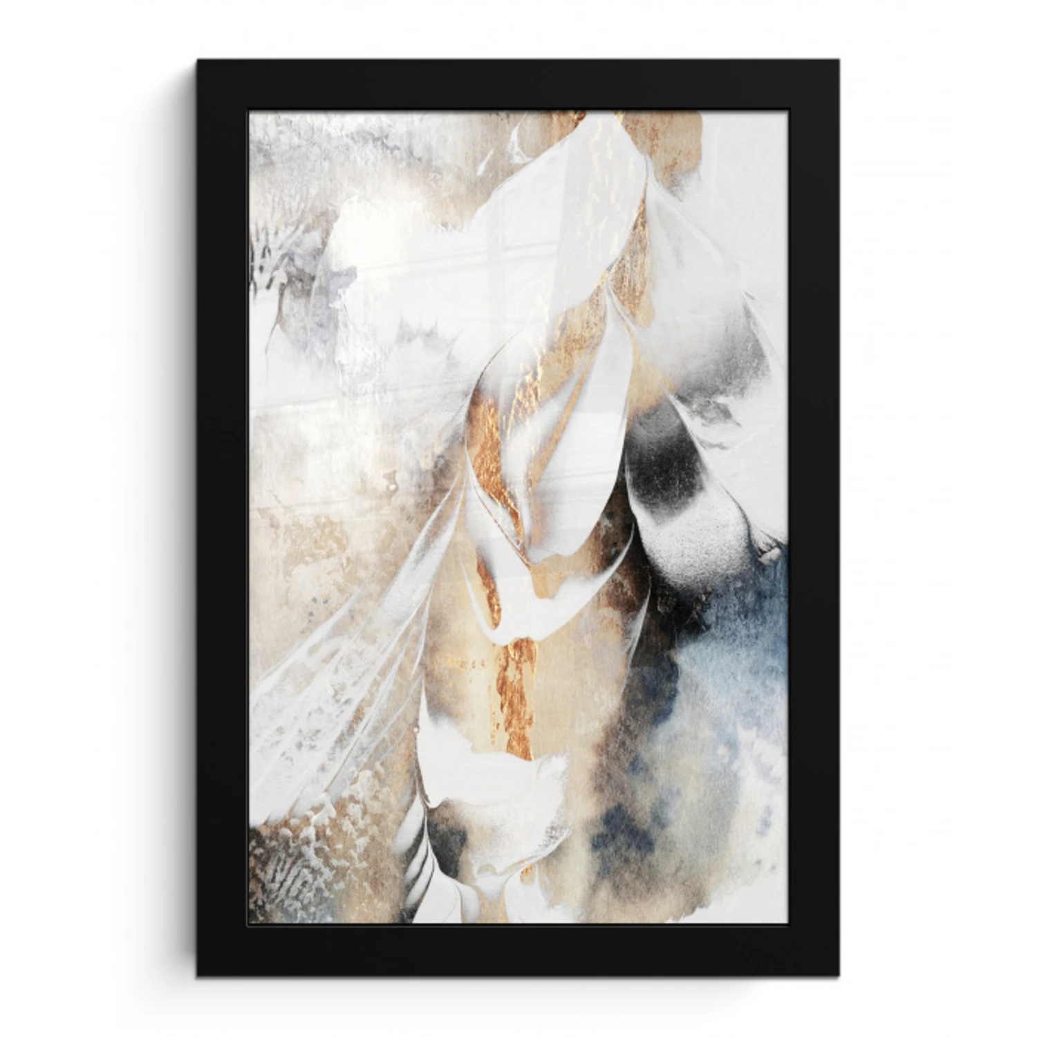 Abstract - Gold - Design - Luxe fotolijst zwart zonder passe partout klein -3d