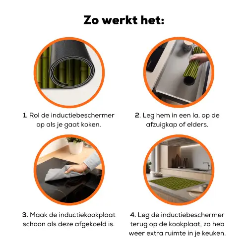 Tropisch - Groen - Bamboe Inductie beschermer vinyl 3mm klein 276 -zzzzzzz-td-werking