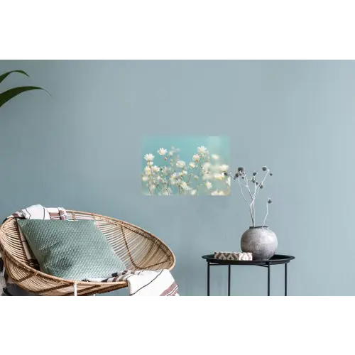 Stengels - Bloemen - Lucht - Wit Muursticker klein -plant