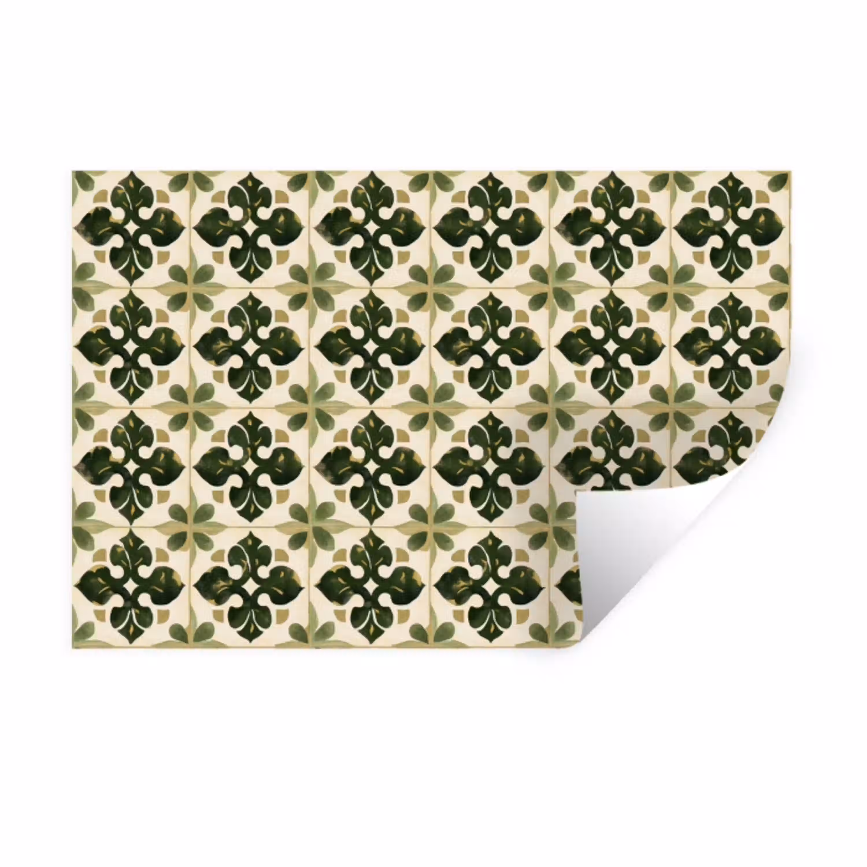 Patroon - Tegel - Groen Muursticker klein 286 -3d