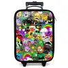 Chaotisch kleurrijk monster patroon Kinderkoffer - Zwart klein -zzz_website3d
