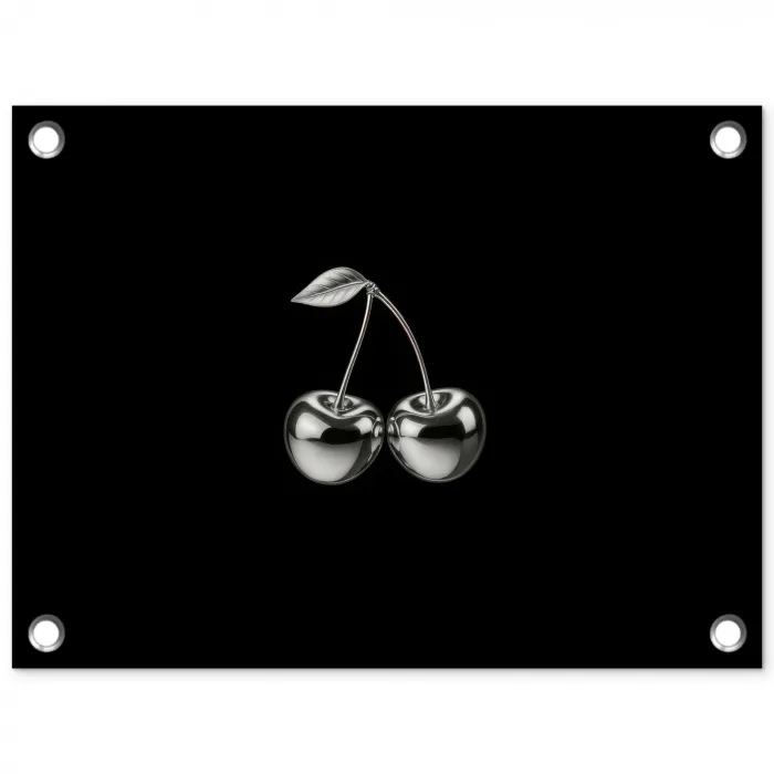 Kers - Luxueus - Metallic tuinposter los doek klein -3d
