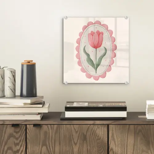 Tulp - Lijst - Ovaal - Illustratie plexiglas 5mm klein -sfeer1