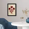 Bloemen - Bladeren - Rood - Minimalistisch fotolijst zwart zonder passe partout klein -sfeer4