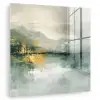 Groen - Modern - Abstract - Goud plexiglas 5mm klein -zzzproduct_nieuw