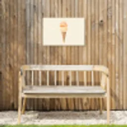 Minimalistisch - Schepijs - Hoorntje - Beige Tuinposter op houten frame 2 cm dik klein -sfeer4