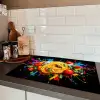 Spaghetti - Graffiti - Verf - Kleurrijk - Eten - Modern Inductie beschermer vinyl 3mm klein -sfeer3