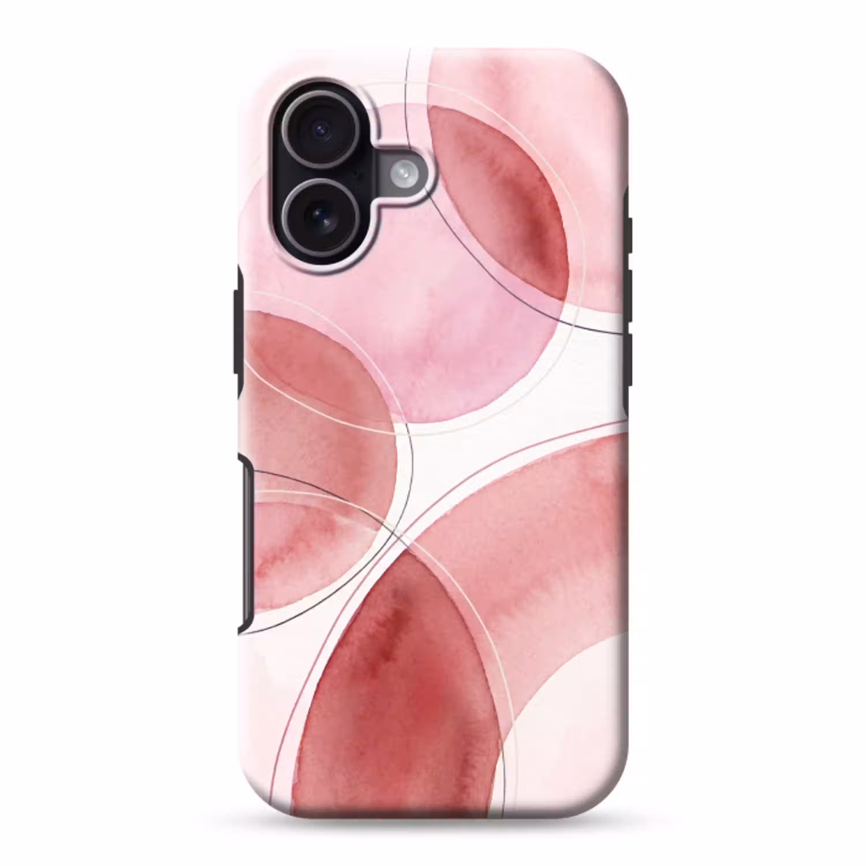 Abstract - Cirkels - Modern - Roze - Kunst Toughcase MagSafe Apple iPhone 17 klein -3d