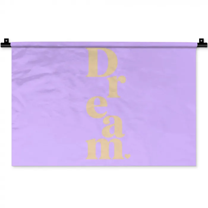 Dream - Paars - Typografisch Wandkleed katoen klein -zz3d