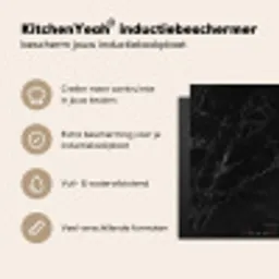 Zwart - Marmer Inductie beschermer vinyl 3mm middel -sfeer2