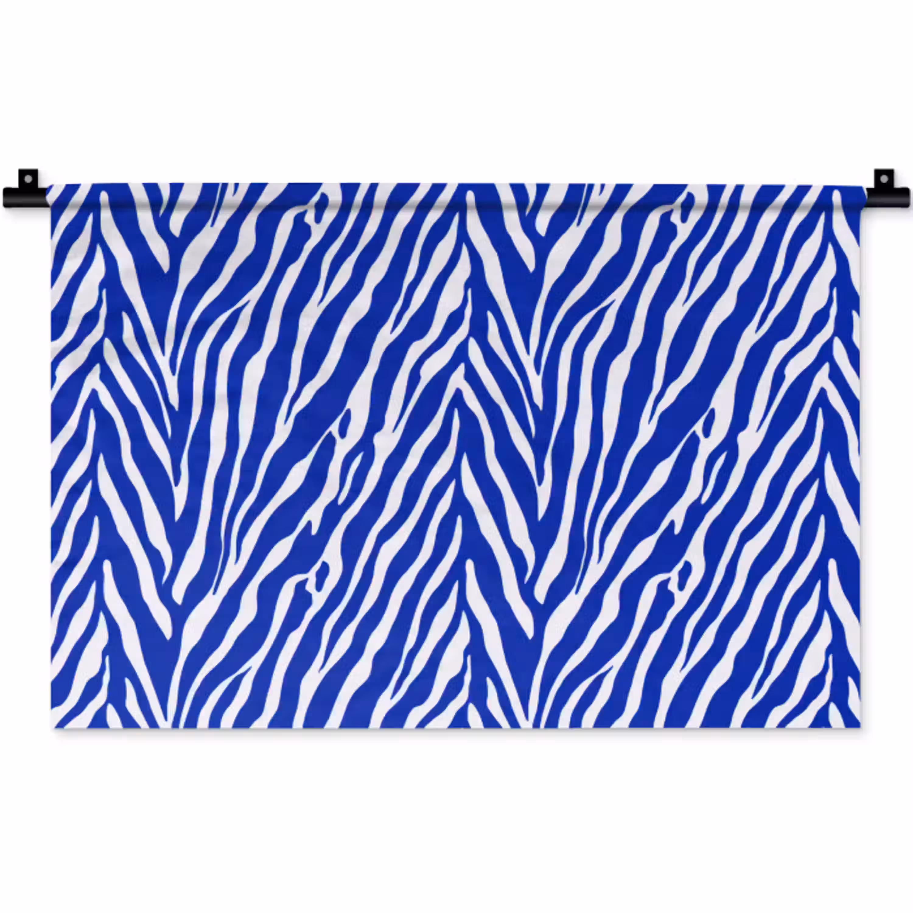 Zebra - Patroon - Kobalt - Blauw Wandkleed katoen klein 269 -zz3d