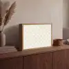 Patroon - Bloemen - Beige Light Box met batterij (Wandlamp) middel 907 -sfeer2