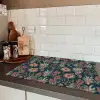 Botanisch - Patroon - Blauw Inductie beschermer vinyl 3mm klein 276 -sfeer3