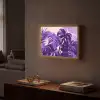 Bladeren - Paars - Tropisch - Abstract Light Box met batterij (Wandlamp) middel -sfeer1