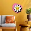 Smiley - Bloem - Roze Wandcirkel Organisch Forex 3mm klein -sfeer4